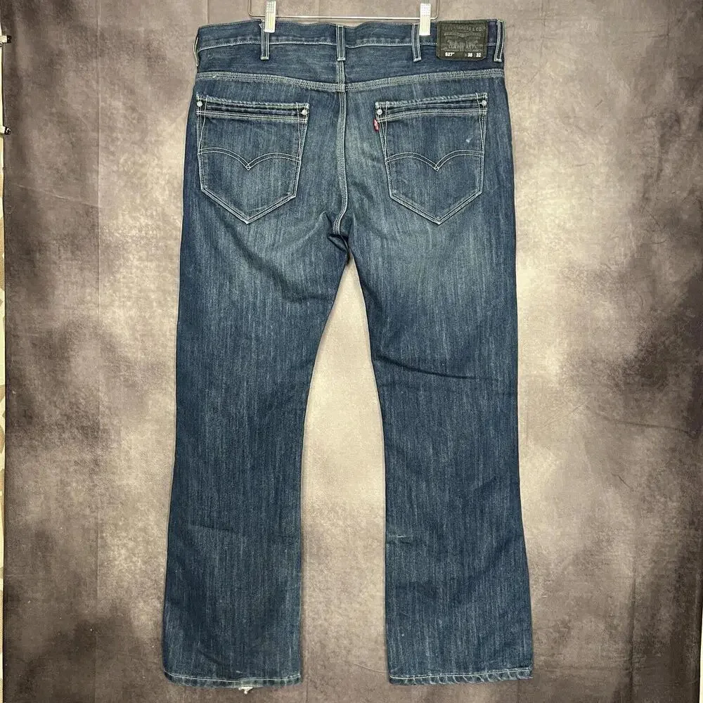 Levi's 527 Bootcut Jeans Men's 38x32 Medium Wash‎ Western Rancher EUC